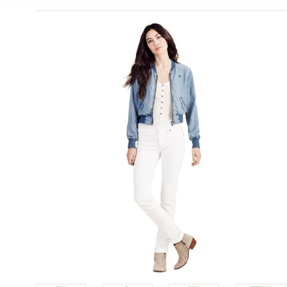 True Religion Cora White Mid Rise Straight - Size 27
